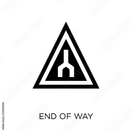 End of way sign icon. End of way sign symbol design from Traffic signs collection.