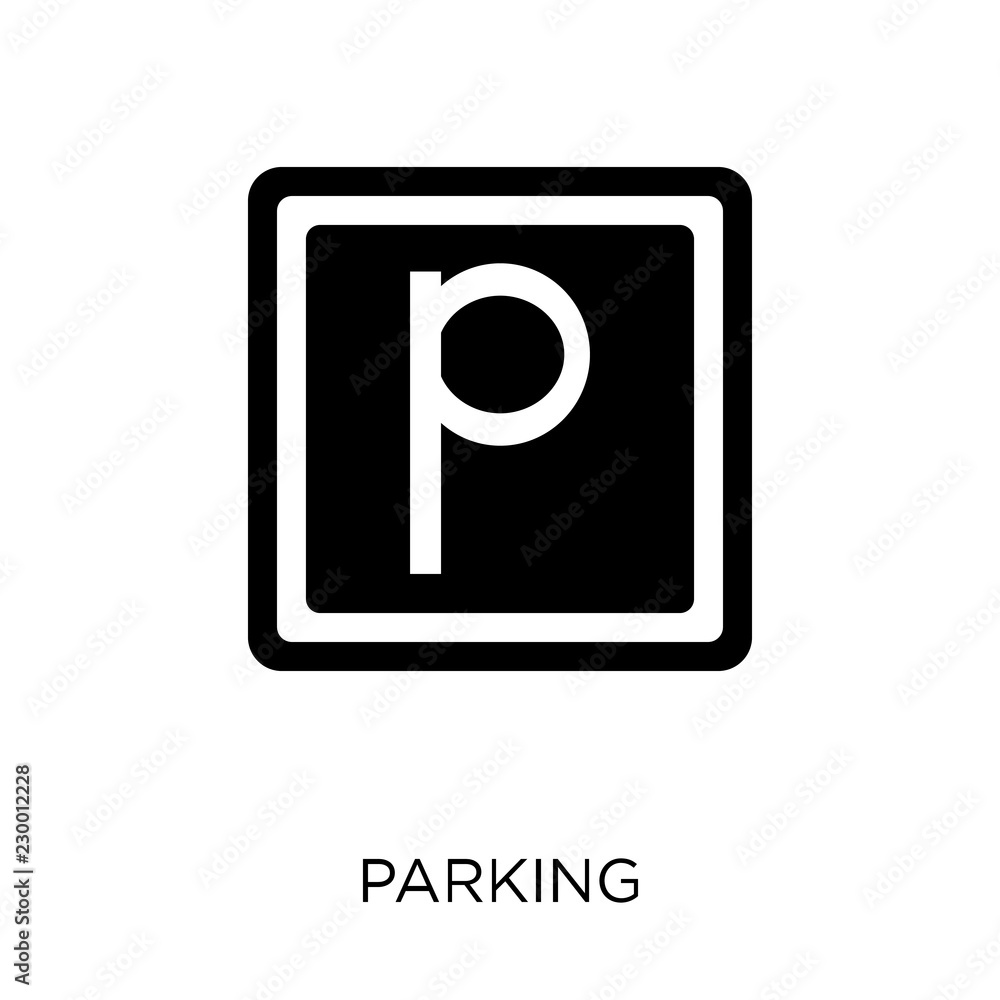 Parking sign icon. Parking sign symbol design from Traffic signs collection. Parking sign icon. Parking sign symbol design from Traffic signs collection.