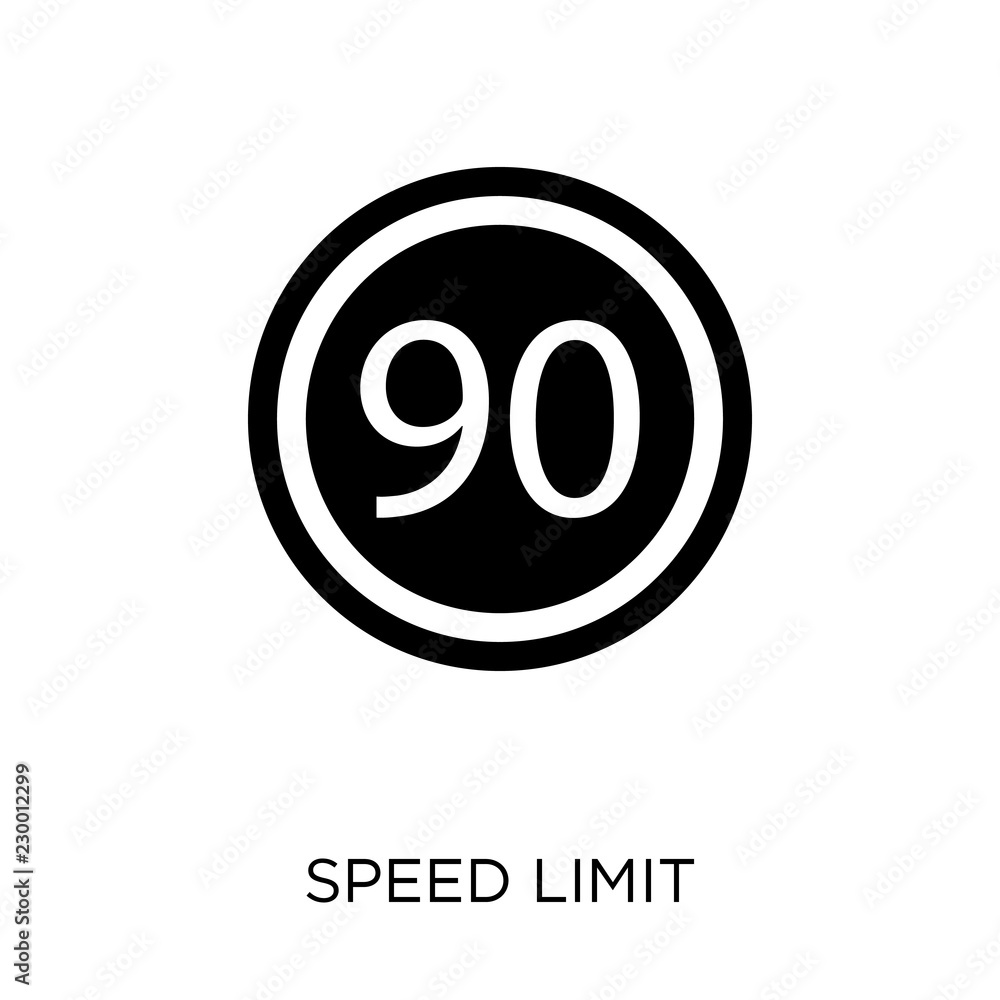 Speed limit sign icon. Speed limit sign symbol design from Traffic signs collection. Stock