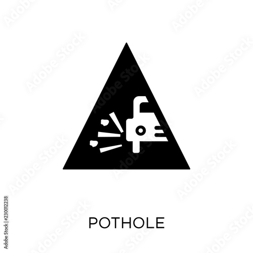 Pothole sign icon. Pothole sign symbol design from Traffic signs collection.