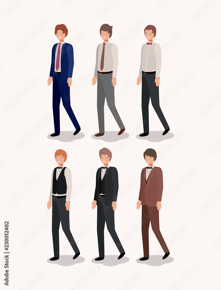 group of elegants gentlemen group of elegants gentlemen