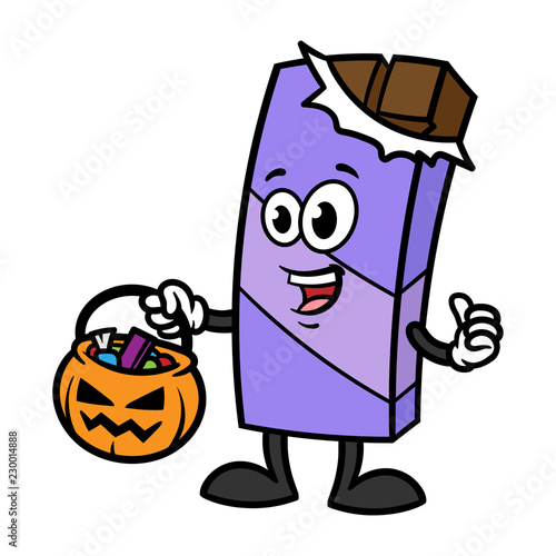 Cartoon Chocolate Bar Character Trick or Treating