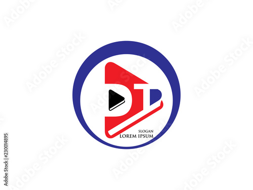 Free Download Initial Letter D and T library books Design Logo. Graphic Branding Letter Element. - GFXLoad