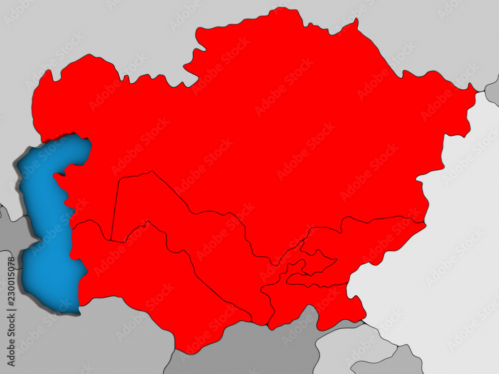 Central Asia on blue political 3D globe. Central Asia on blue political 3D globe.