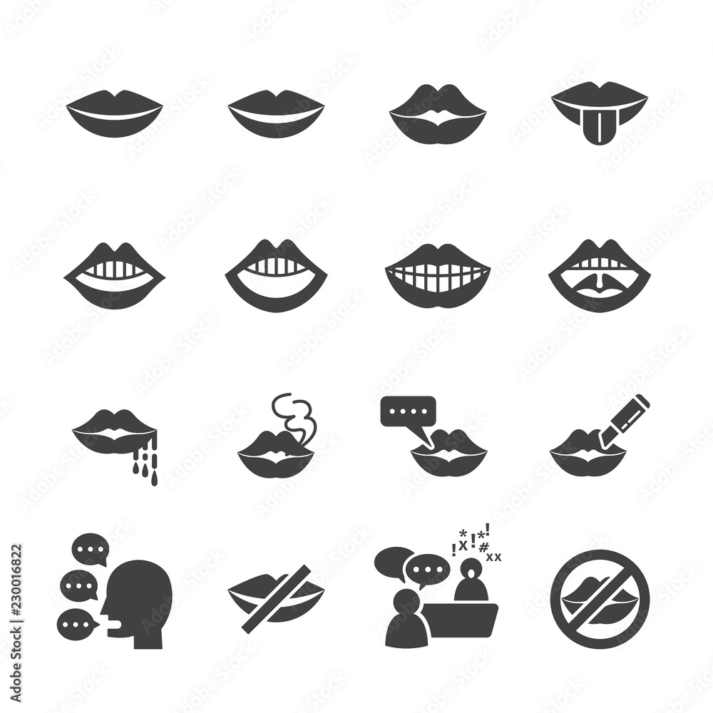 Mouth icon set