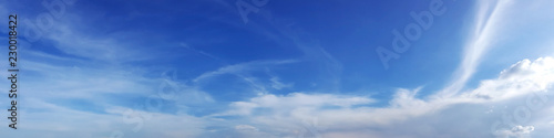 Panorama sky with cloud on a sunny day. Beautiful cirrus cloud.