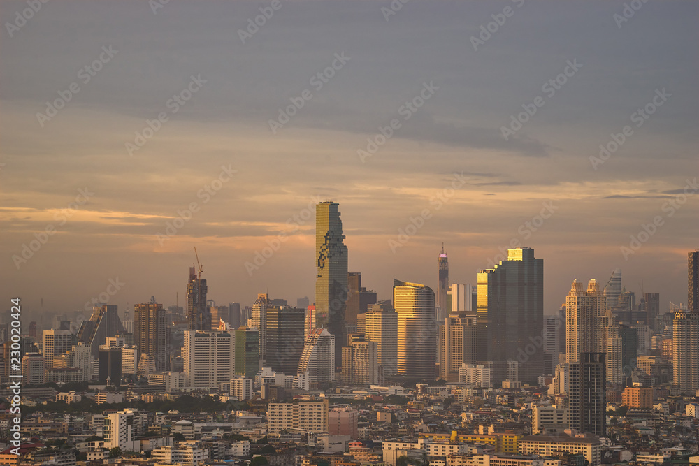 morning sunrise skyline cityscape buildings