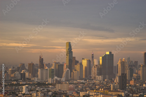 morning sunrise skyline cityscape buildings