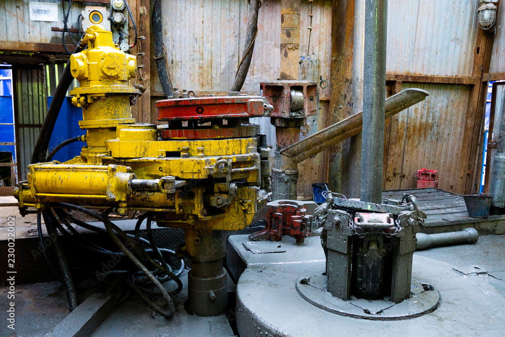 Offshore oil rig worker prepare tool and equipment for perforation oil ...