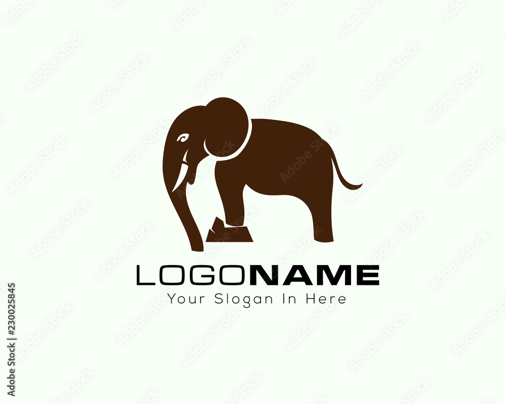 simple Standing elephant logo design inspiration simple Standing elephant logo design inspiration