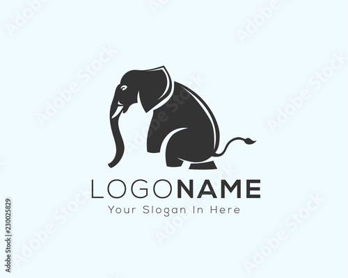 performance Sitting elephant logo design inspiration