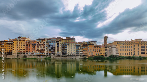 Houses over the Arno river in Florence, Italy