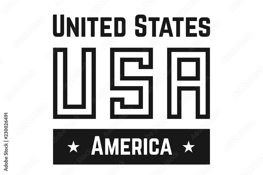 Logo United States of America, USA emblema with the stars