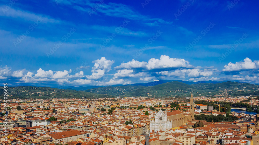 Historic city of Florence, Italy viewed from Palazzo Vecchio