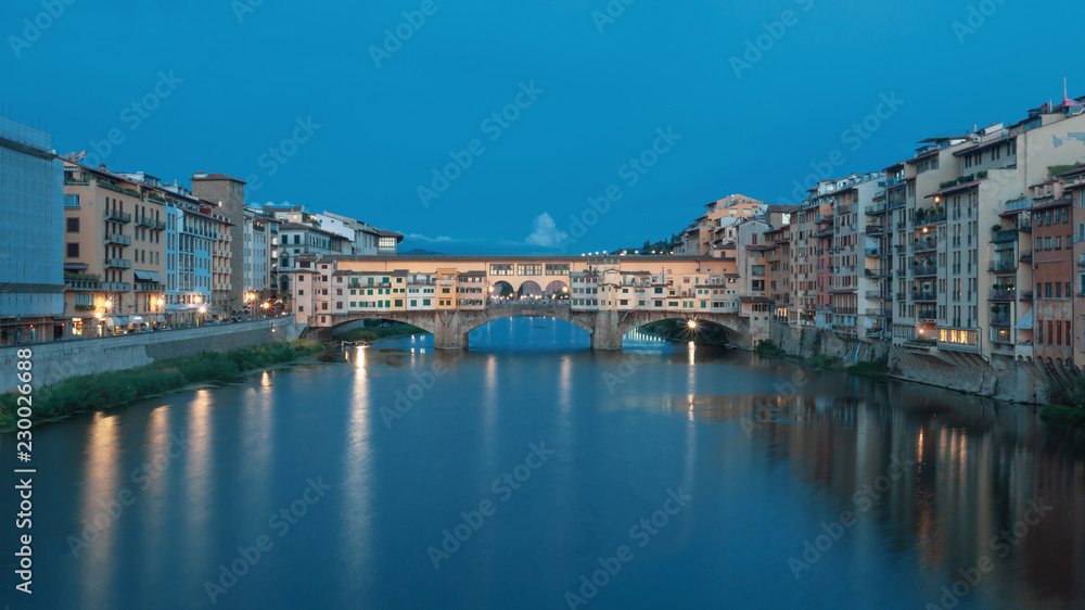 Ponte Vecchio over Arno River in Florence, Italy