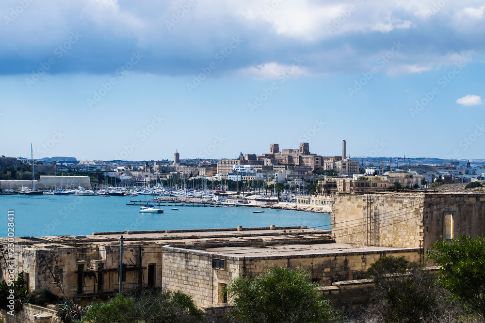Panoramic View of a Wharf in Malta