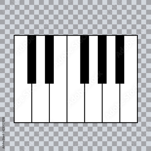 Piano Chords or piano key notes chart on transparent  background vector illustration