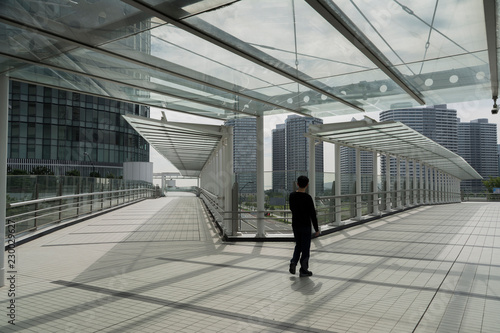 Transparent roofed corridors