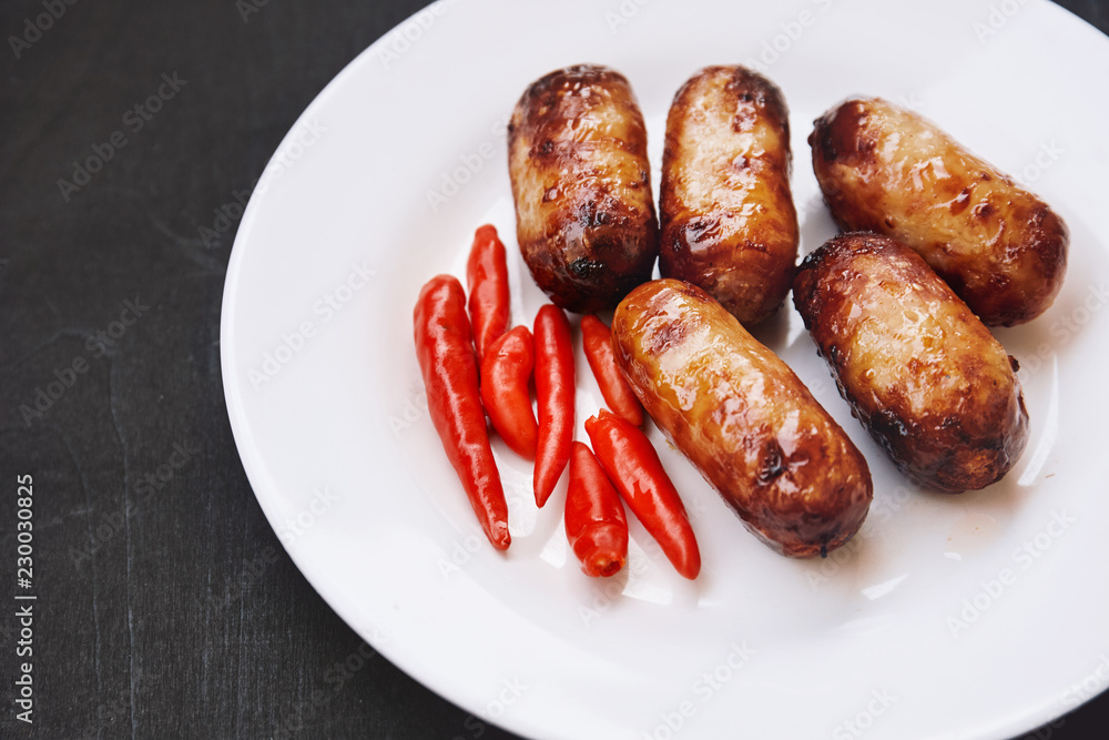 Thai food grilled pork sausage bbq or I-SAN sausage. Thai food grilled pork sausage bbq or I-SAN sausage.