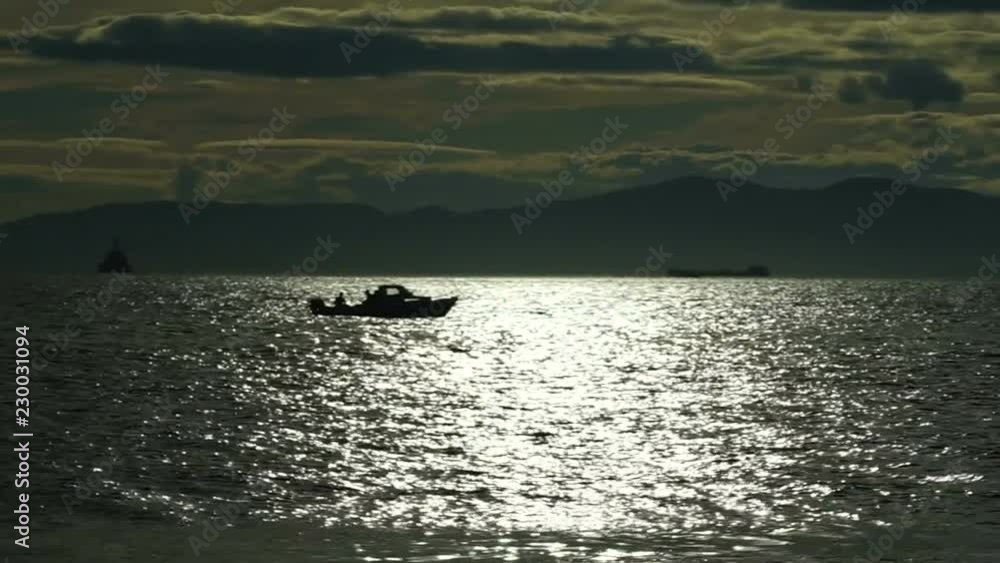 seascape with ships in the background light of the sea. seascape with ships in the background light of the sea.