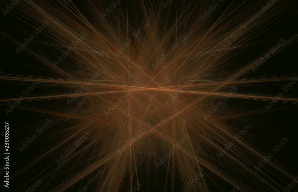 Brown lines abstract on vblack background. Fantasy fractal texture. Digital art. 3D rendering. Computer generated image. Brown lines abstract on vblack background. Fantasy fractal texture. Digital art. 3D rendering. Computer generated image.