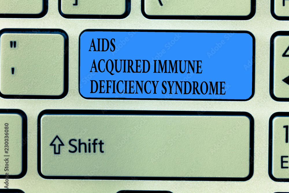 Handwriting text writing Aids Acquired Immune Deficiency Syndrome. Concept meaning Serious stage of HIV disease. Handwriting text writing Aids Acquired Immune Deficiency Syndrome. Concept meaning Serious stage of HIV disease.