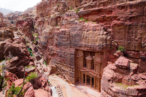 Aerial view of The Monastery in Petra, Jordan