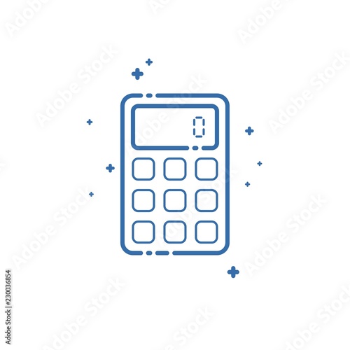 Calculator icon. Vector illustration Flat linear design
