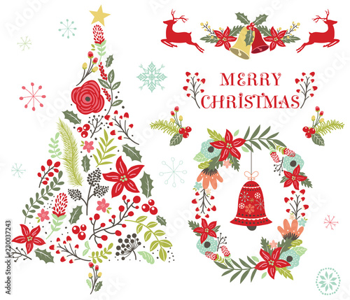 Floral Christmas Tree Ornament 