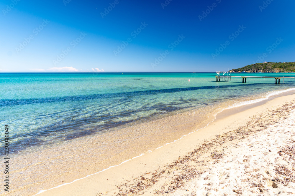 beautiful view on Pampelonne beach, Saint Tropez, French riviera, France