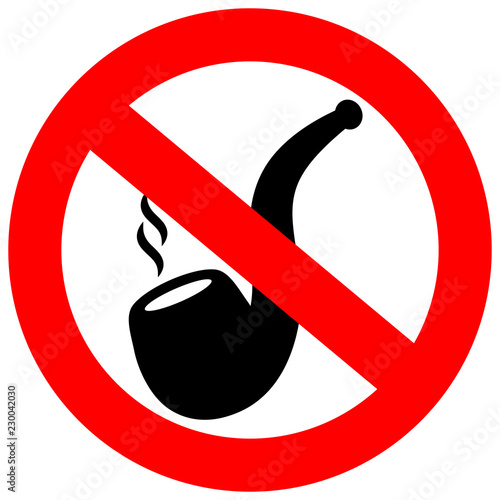 No pipe smoking vector sign