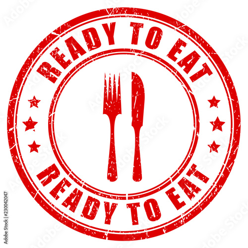 Ready to eat red rubber stamp