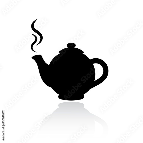 Teapot vector silhouette icon