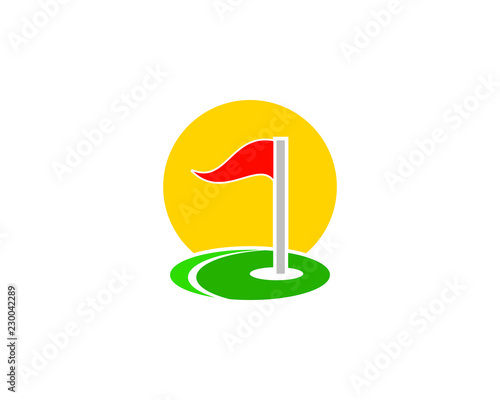 golf sport course field community vector logo design