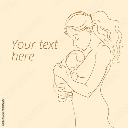 Happy woman holding her smiling infant