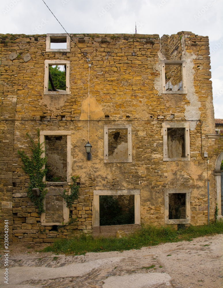 A building in the historic hill village of Oprtalj in Istria, Croatia
