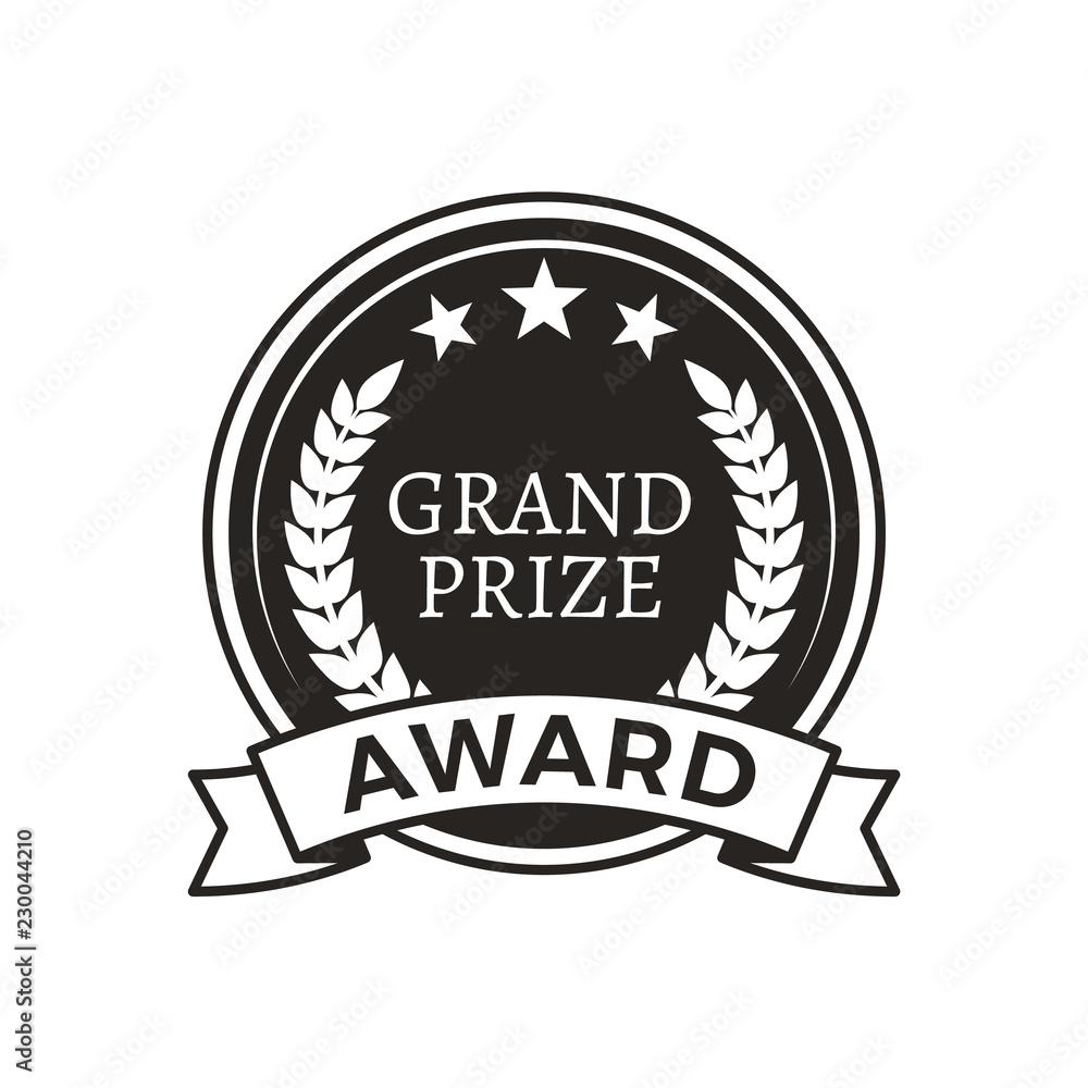 Grand Prize Award Monochrome Round Promo Logotype