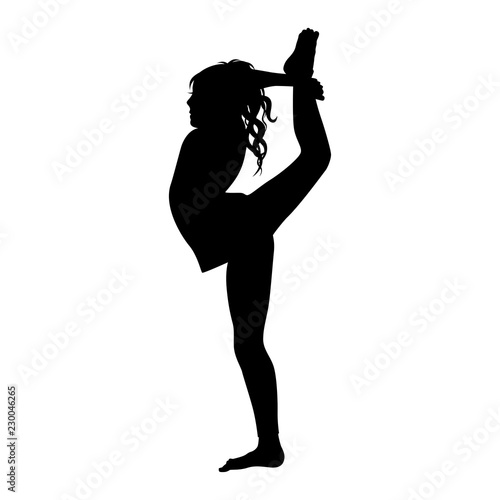 girl gymnast silhouette on white background vector