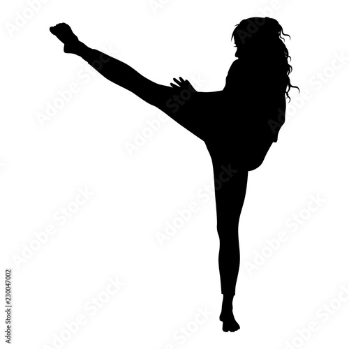 girl gymnast silhouette on white background vector