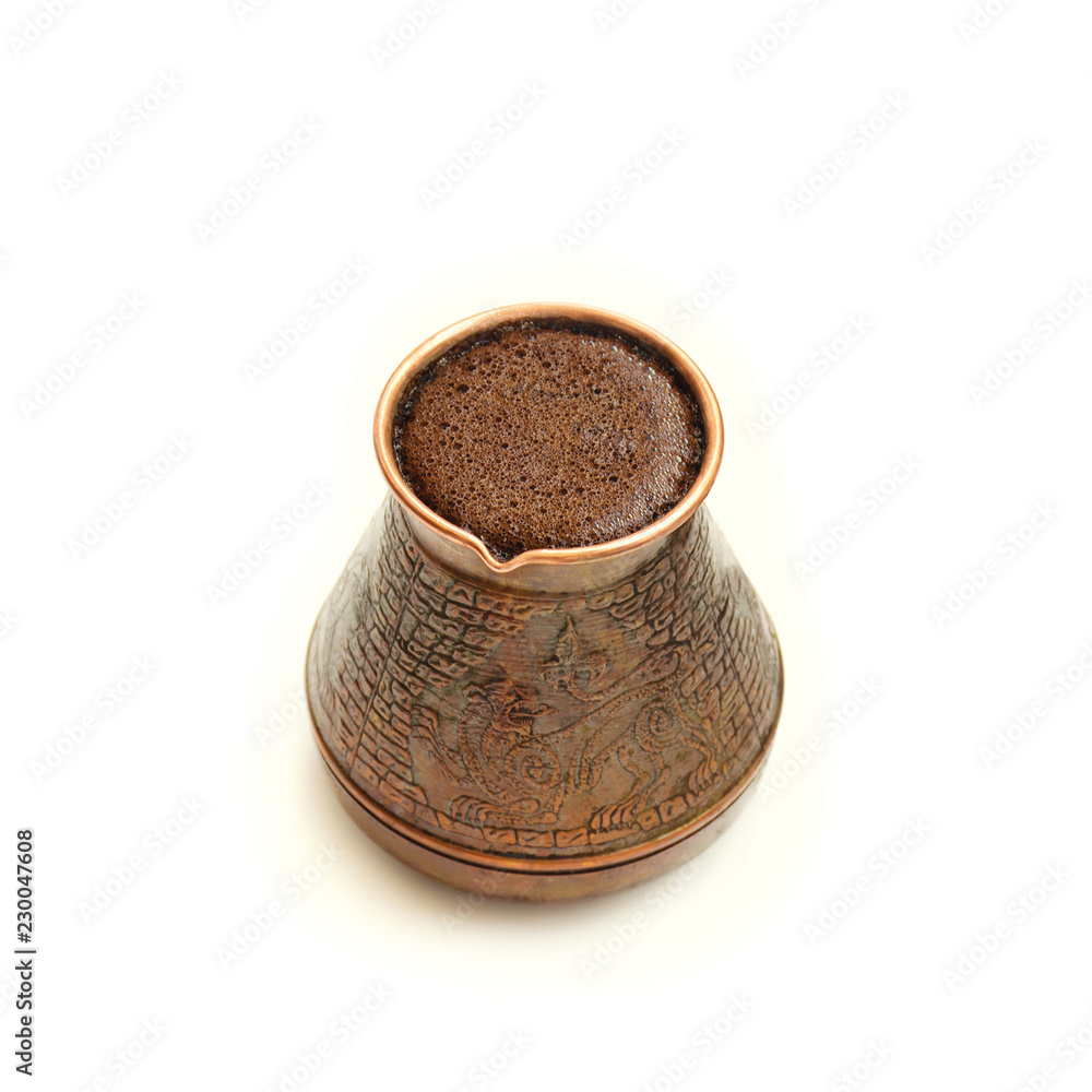 turk of black coffee isolated on white background turk of black coffee isolated on white background