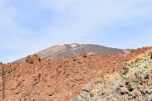 Hiking trail to the big famous volcano Pico del Teide in Tenerife, Europe