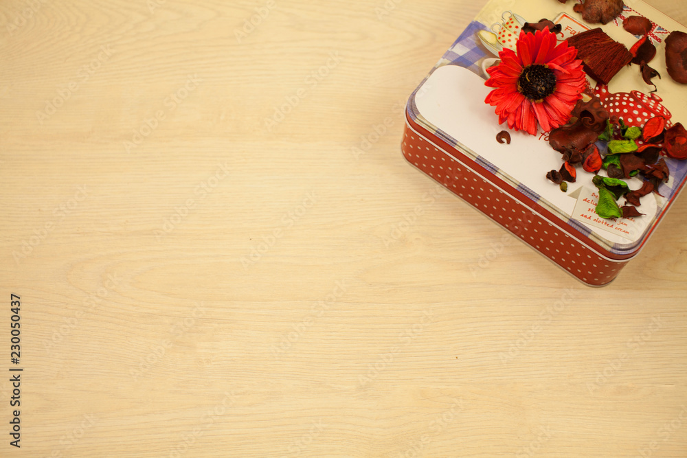 Fototapeta premium Happy Valentines Day. Box with presents. Forever love. Copy space