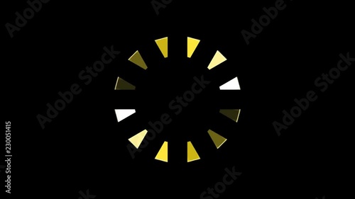 loading.
Icon of yellow circle rotating in progress clockwise on black background