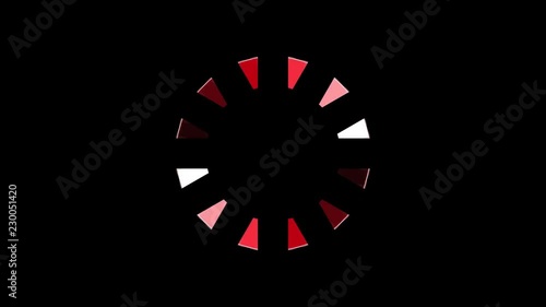loading.
Icon of red circle rotating in progress clockwise on black background