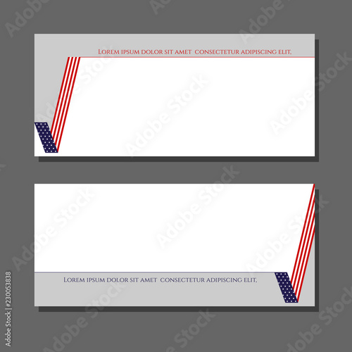 Patriotic background check mark card with American flag Design element for templates layouts cards banners brochures Patriotic theme with flag of USA for business on independence day Vector Header