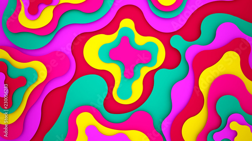 Colorful waves motion. Contour of colorful waves and look like movement.3D Illustration