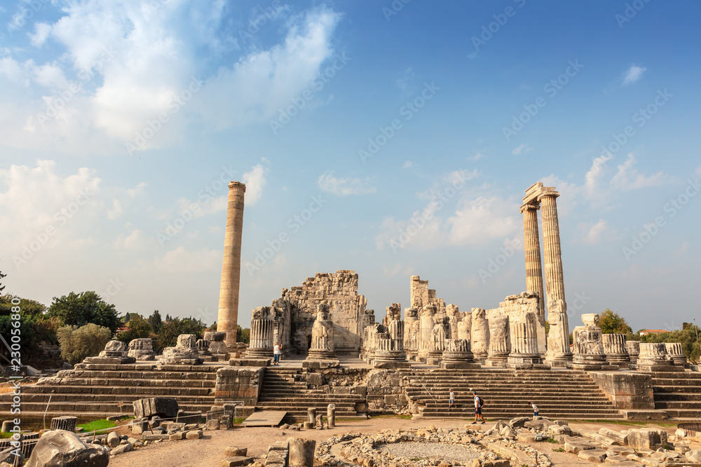 The historical ruins of the Temple of Apollo located in Didim at Aydn Province of Turkey.