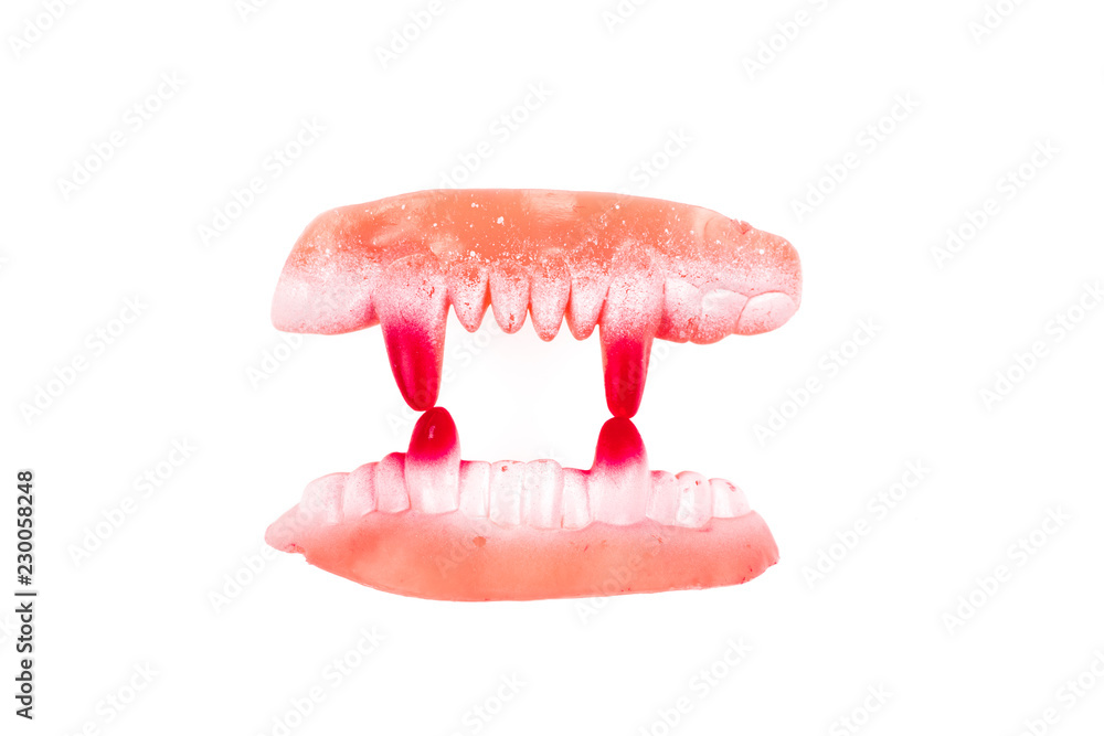 vampire teeth on white isolated background vampire teeth on white isolated background