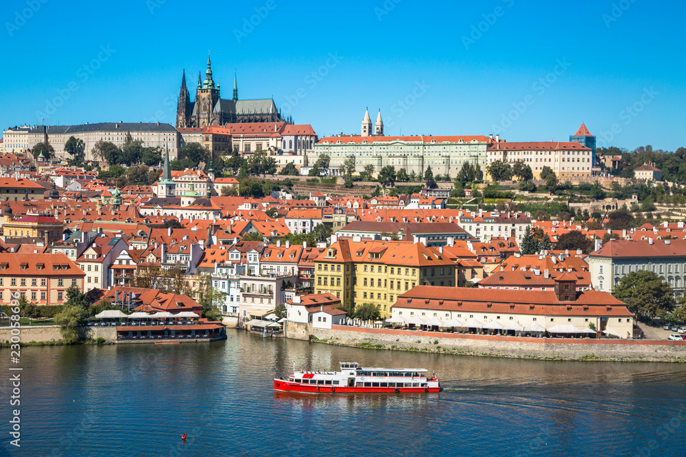 Old town of Prague and Prague castle, Czech Republic.