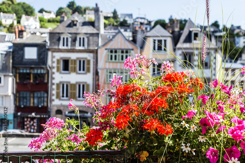 Wallpaper Mural Picturesque flowers with old houses in background, Morlaix, France Torontodigital.ca